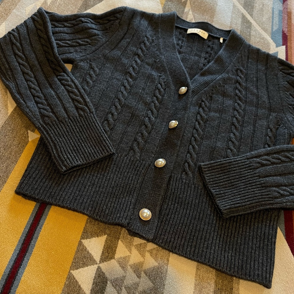 Sandro Wool cardigan with pearl buttons